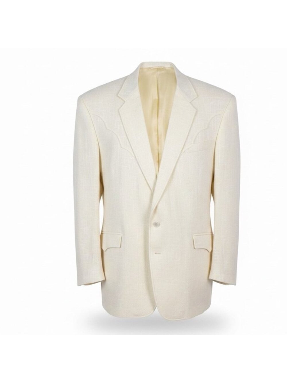 Circle S Mens Cream Western Blazer Jacket Classic Vintage Style Sz 48R